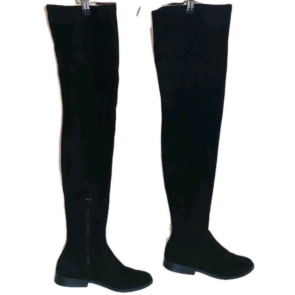 LFL by Lust For Life Over The Knee 1" Heel Boots Size 8M Black Suede $180